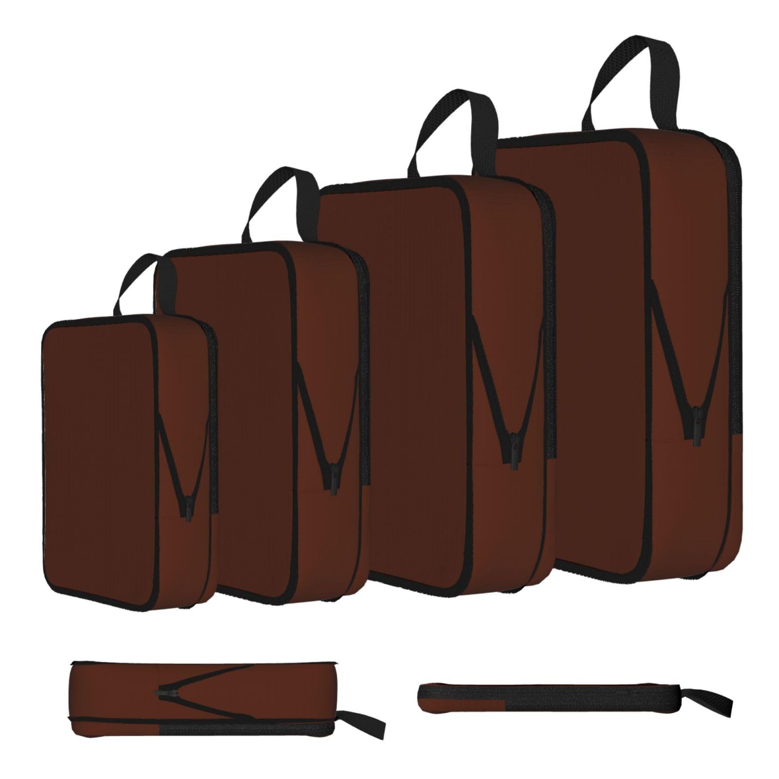 Sxzvvbn Black Chestnut Brown Compression Packing Cubes 4 Piece Set
