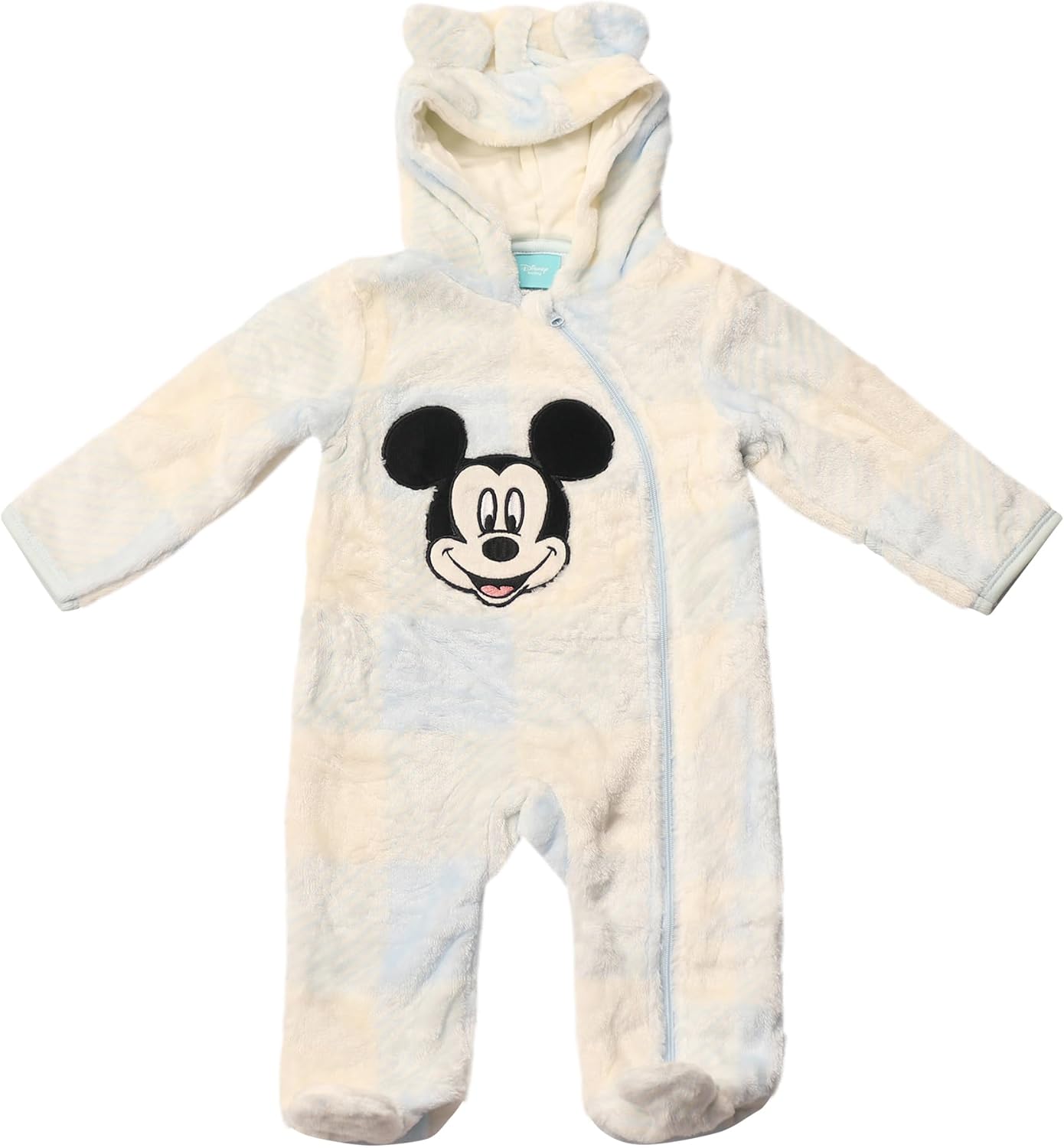 Magic Threadz Disney Clothes Baby Boy Hooded Pram Suit Newborn Fleece Coverall Footies with Ears Mickey, Pooh, Dumbo (0-6/9M)