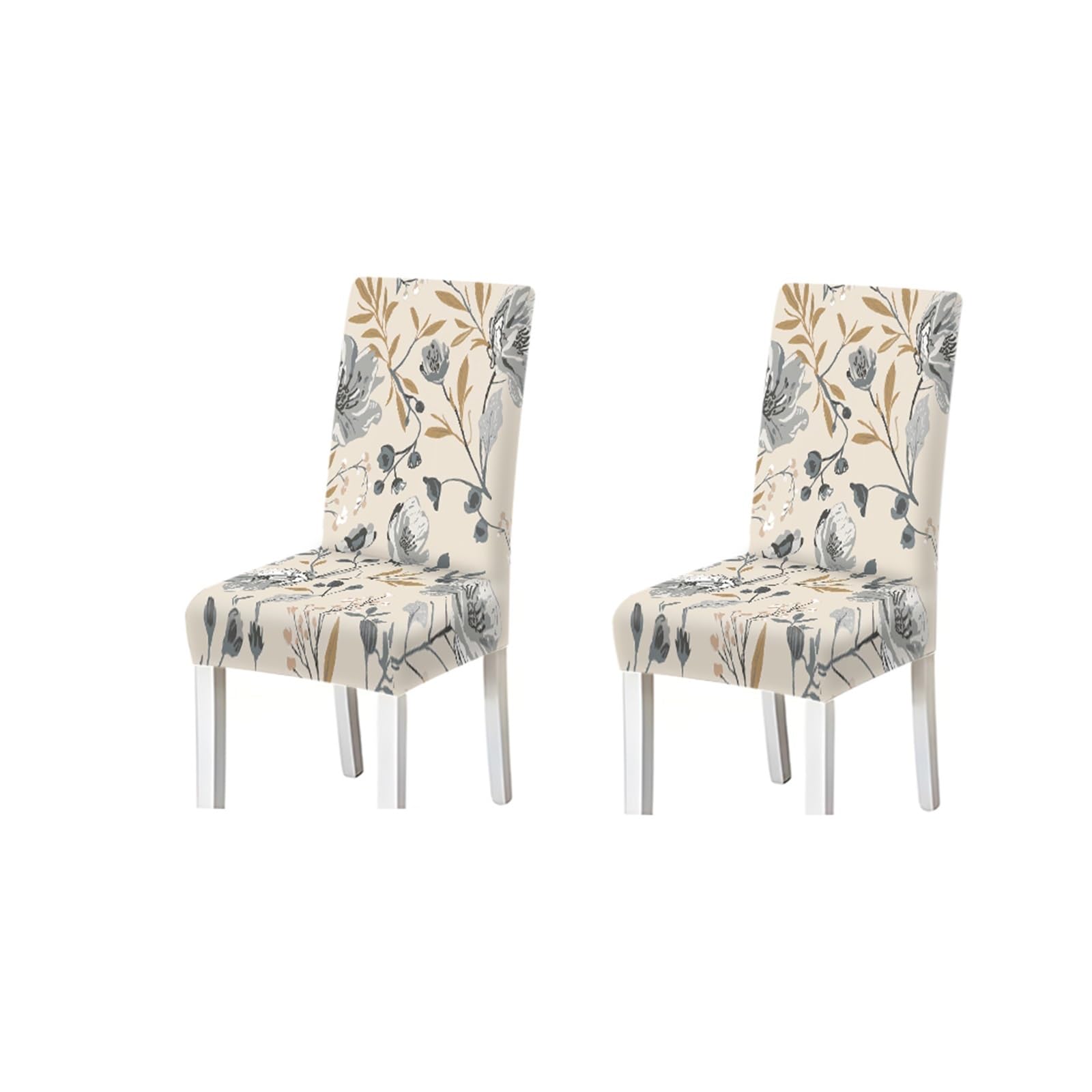 FZJKGH Floral Pattern Print Dining Chair Covers Set Of 2/4/6, Stretch Slipcovers For Kitchen Dining Room Removable Stretch Slipcovers for Dining Chairs(2PCS Chair cover)