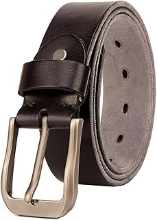 KCCCC Cintura da Uomo Cintura da Uomo in Lega di Alta qualità Pin Fibbia Gentleman Cintura in Pelle Fatta a Mano Tagliata Liberamente per Abiti (Color : Black, Size : 120cm)