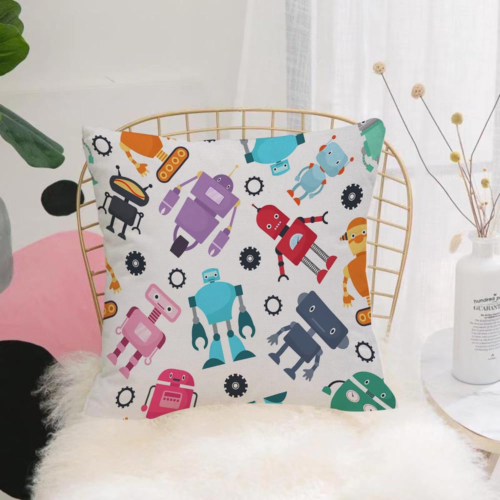 Hyosxw Set Of Humanoids On The Street Flat Geometri - A2 Cushion Cover,Throw Pillow Case Home Decorative For Living Room Bedroom Sofa Chair 18X18 Inch,Set Of Humanoids On The Street Flat Geometric Character Design,Pillowcase 45X45cm