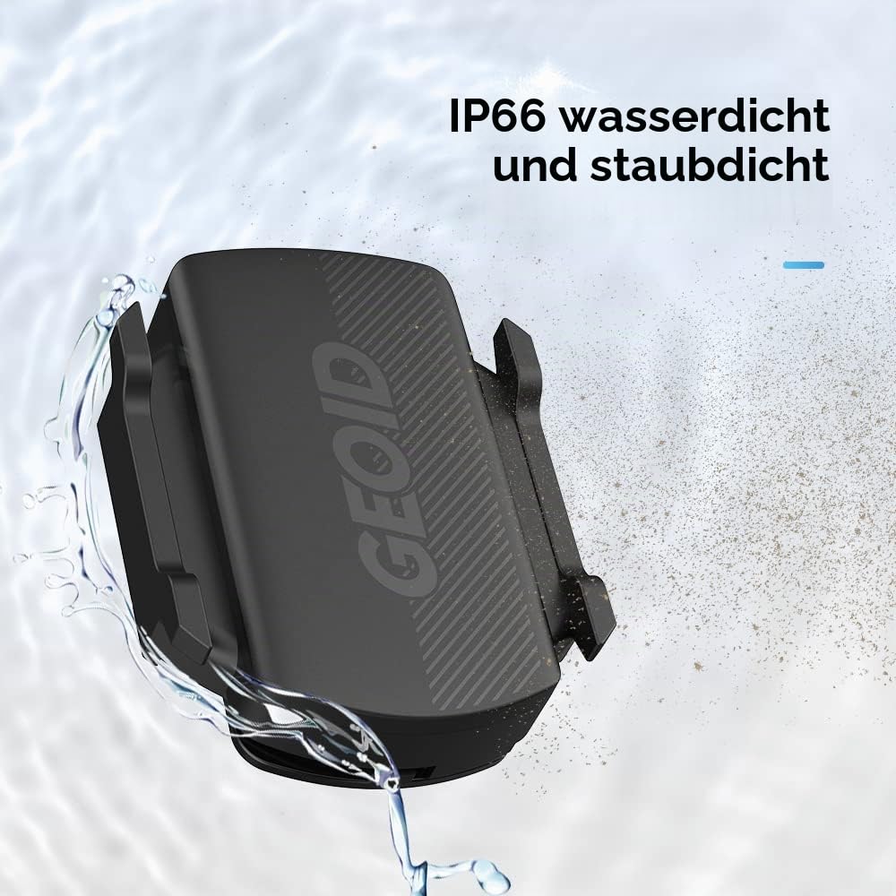 GEOID CS600 Radfahren Trittfrequenzsensor und Geschwindigkeitssensor, ANT+/Bluetooth Drahtloser Fahrraddrehzahlsensor Kompatibel mit Fahrradcomputer, iOS/Android APP