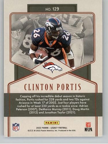 Miniatura 2 de 2022 PANINI LEGACY #129 CLINTON PORTIS LEGEND DENVER BRONCOS FOOTBALL OFFICIAL TRADING CARD OF NFL