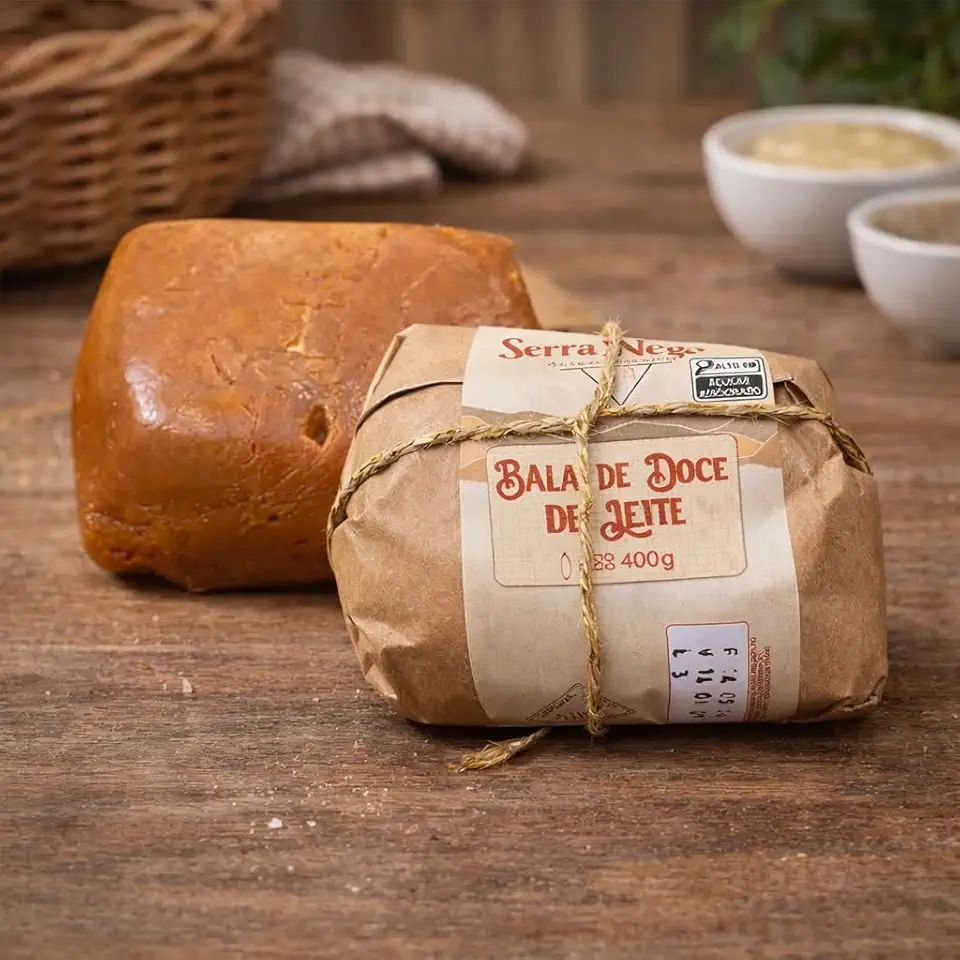 Bala de Doce de Leite Mineiro Serra Negra 400g - Doce Artesanal com Sabor Autêntico - Bala Cremosa com Casquinha Crocante - Sobremesa Típica de Minas - Ideal para Presentes e Festas