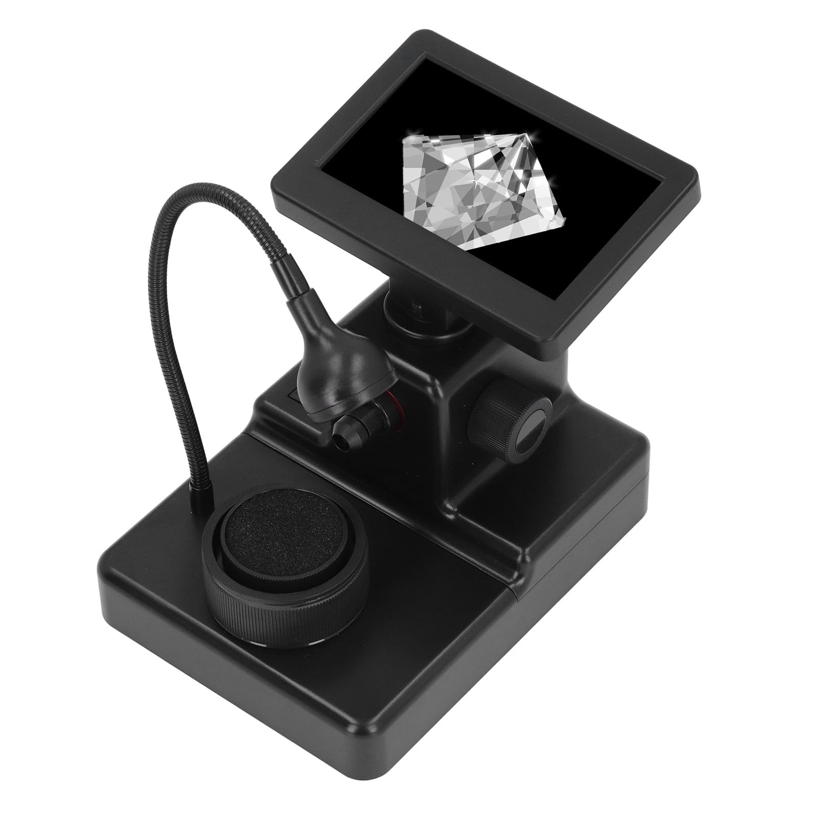 Eujgoov Microscopio Digital, Lupa de Inspección de Joyas ABS con Aumento de 1000X, LCD de 4,3 Pulgadas, Resolución 1280x720, Visor Tipo C para Observación de la Piel de Plantas de Joyería