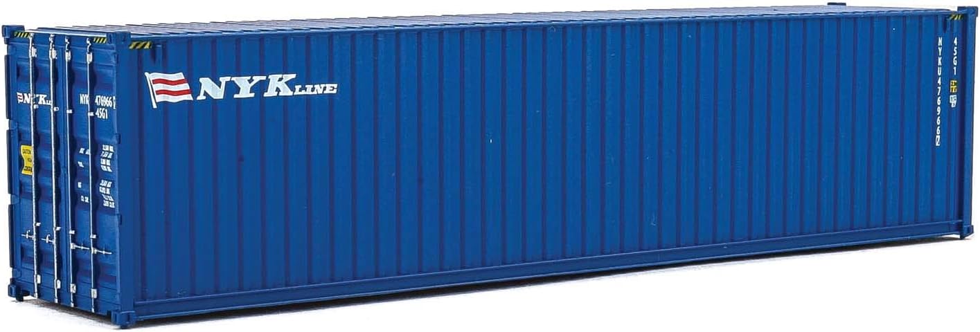 Walthers SceneMaster HO Scale Model of NYK Lines (Blue, White, red) 40' Hi Cube Corrugated Side Container