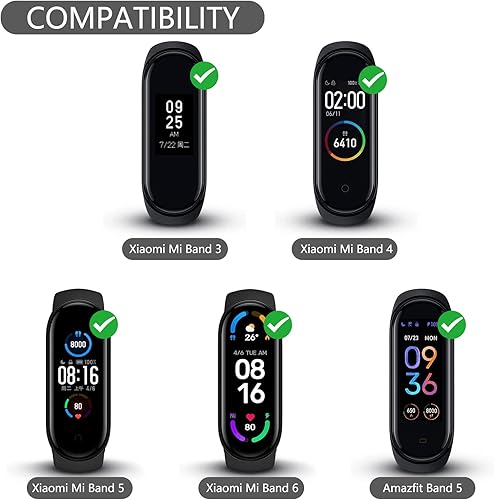 Miniatura 4 de Wanme Bandas para Amazfit Band 5 correas de repuesto para mujeres y hombres paquete de 2 correas deportivas elásticas suaves compatibles con Amazfit