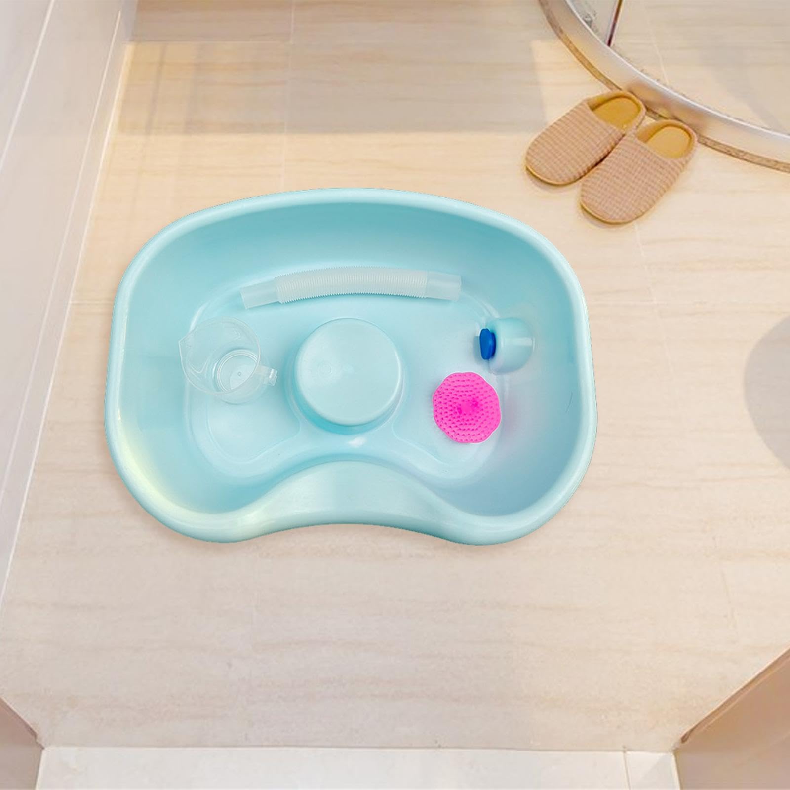 predolo Lavabo per capelli Lavabo per shampoo Ciotola Forniture per il lavaggio Lavare i capelli a letto Vassoio per lavare i capelli Bacinella per risciacquo, Verde