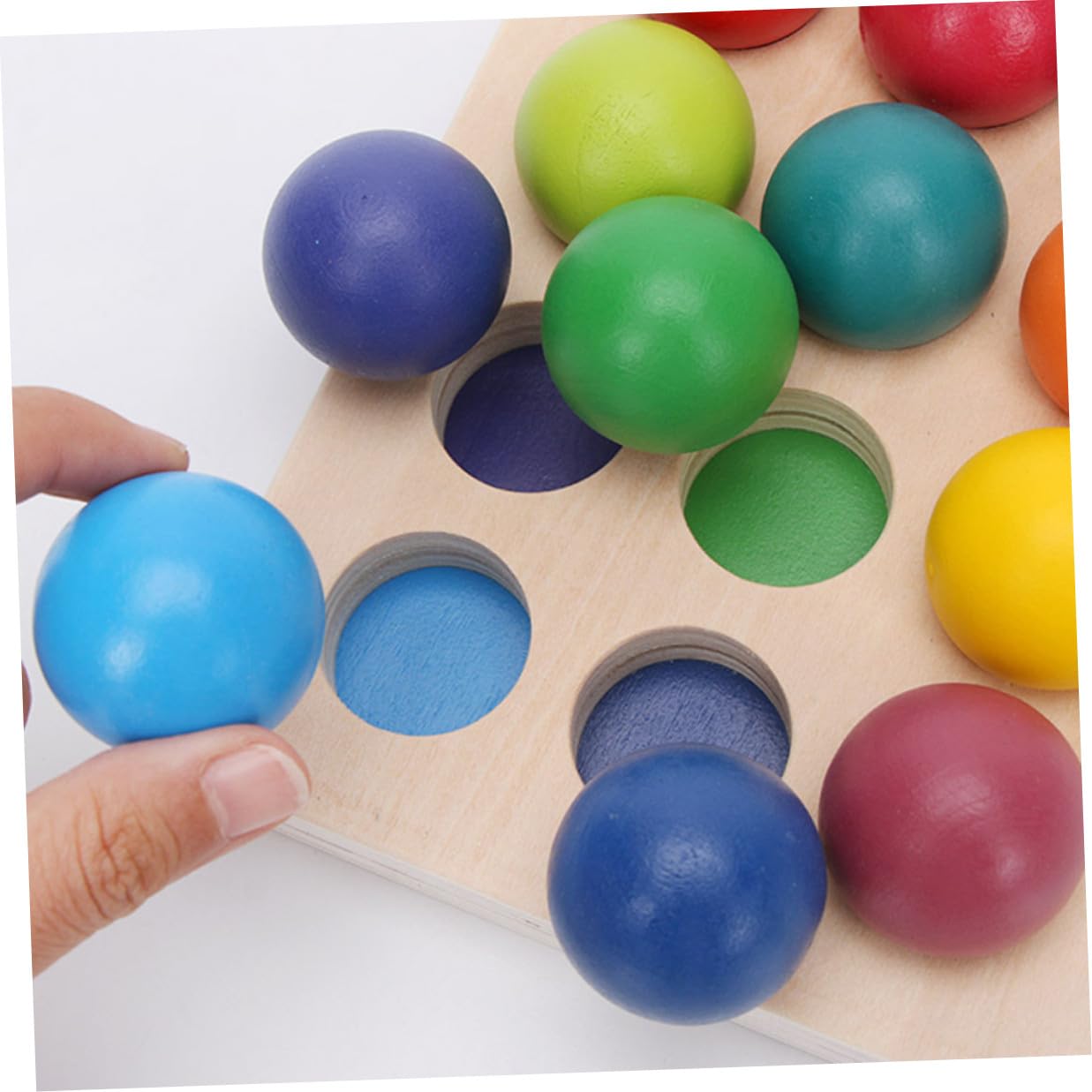 Juguete de Madera de Clasificación Arcoíris 12 Colores para Niños