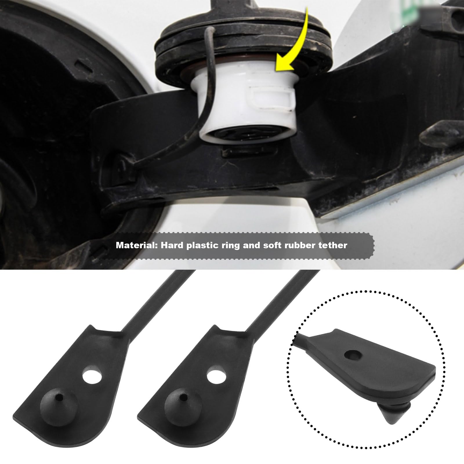 Fuel Cap Strap UK Rubber Tether Fuel Filler Strap Cap Holder For Jaguar XE  Diesel - UK Style, Keeps Gas Cap Secure Jaguar XE Fuel Cap Holder