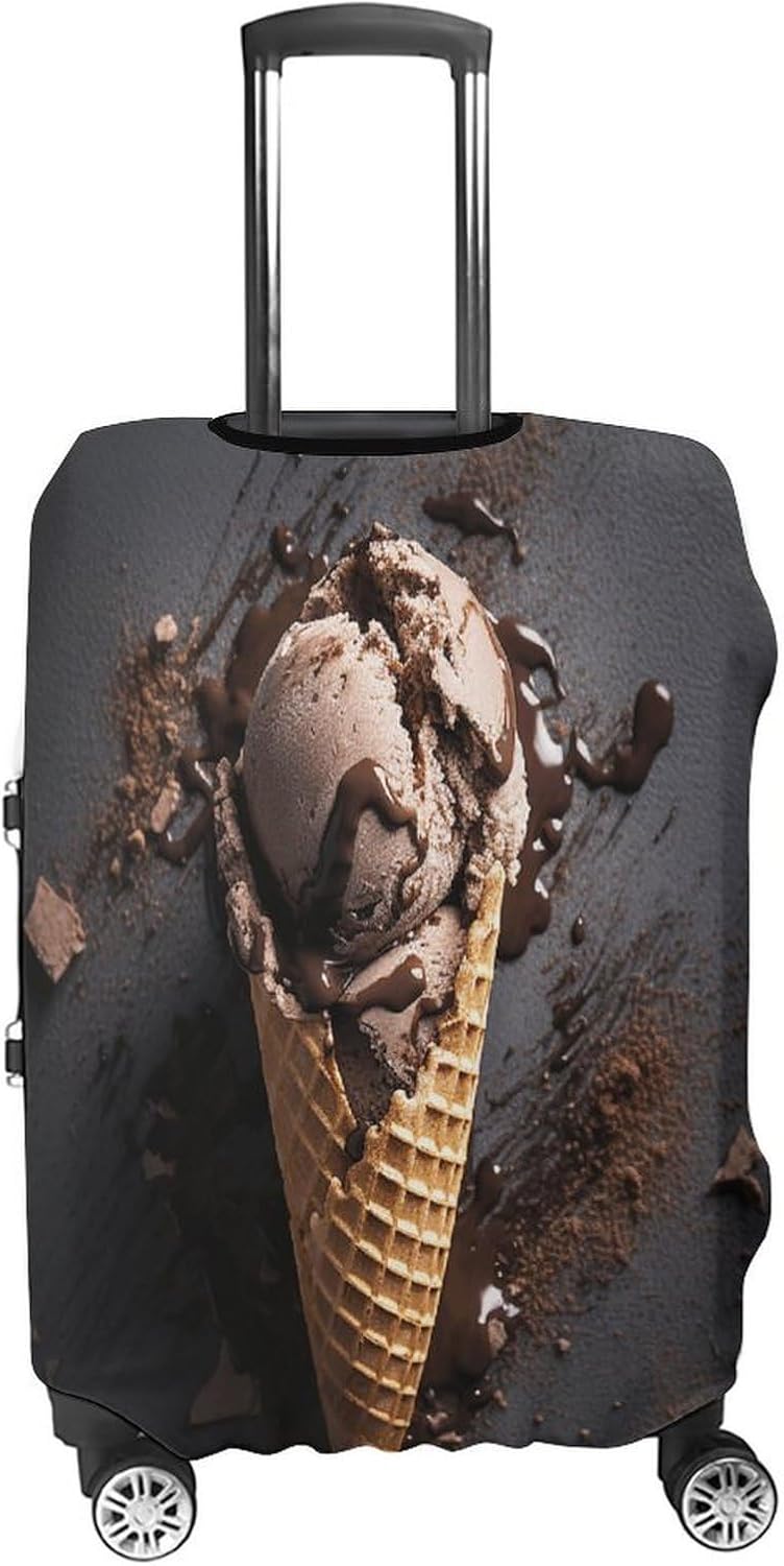 Waffle Cone Ice Cream Luggage Cover Fashion Suitcase Protector Anti-scratch Suitcase Cover Protector Travel Luggage Covers Protector Washable Baggage Covers Fits 19-32 Inch Case XL image 4