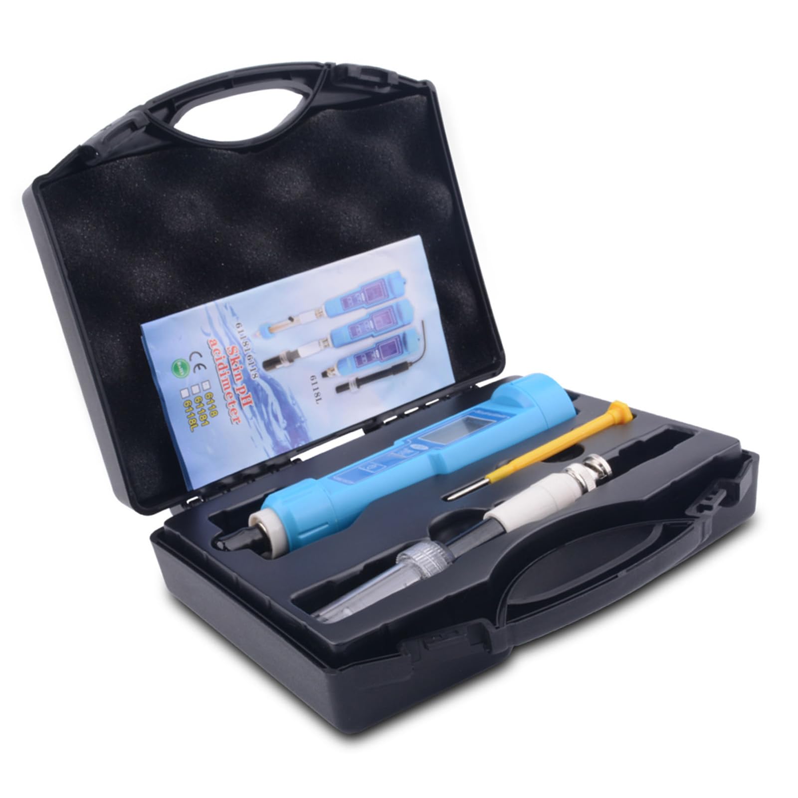 Acidity Meter Digital, Acidity Pen Water Tester Portable with Calibration Solution 0-14 for Drinking Water Hydroponics Tester for Food