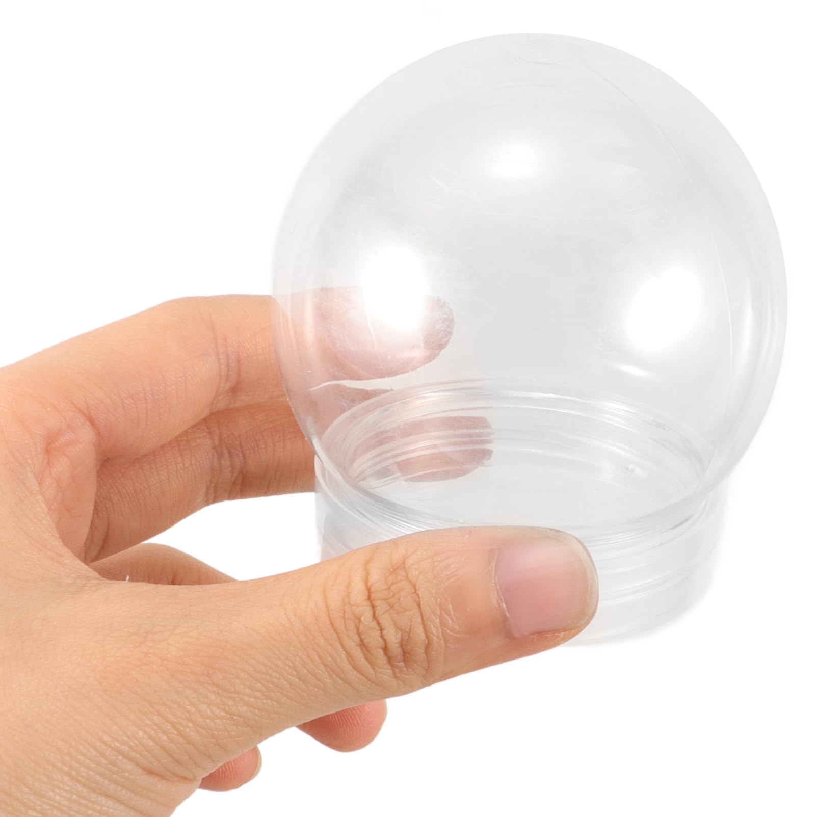 10 Pieces DIY Snow Globe, 2.7 Inch Clear PET Plastic Christmas Water Globes with Screw Off Cap for DIY Crafts Christmas Decoration - Image 2
