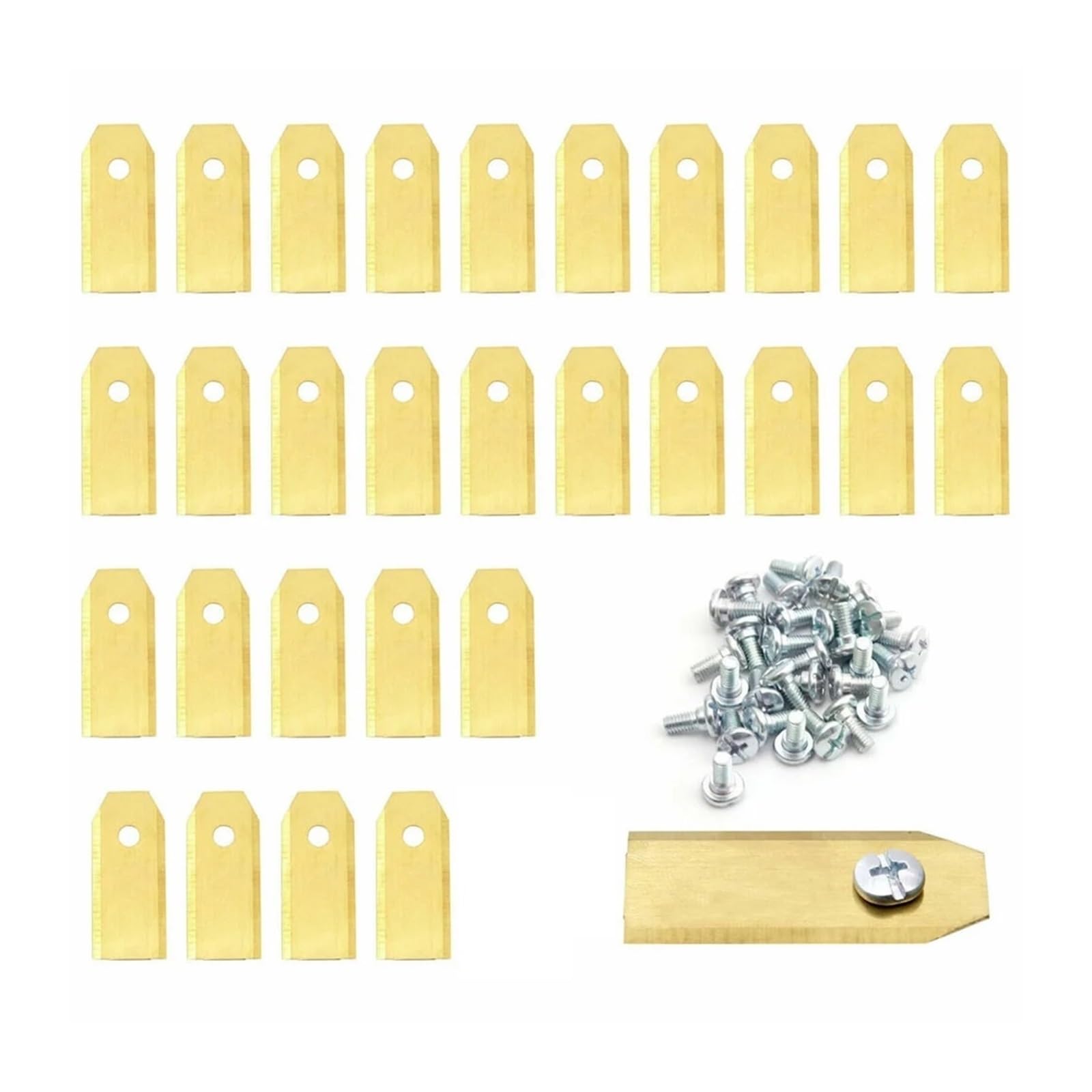 Lama Di Ricambio for Tosaerba | Lunghezza 43 mm, accessori for utensili elettrici da giardino for rasaerba robotizzato(30pcs gold)