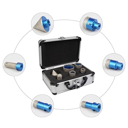 Miniatura 5 de Juego de brocas de diamante, 6 piezas con 5/8-11 para azulejos de porcelana, porcelana, cerámica, mármol, ladrillo, hormigón (20/25/35/50+0.787 in