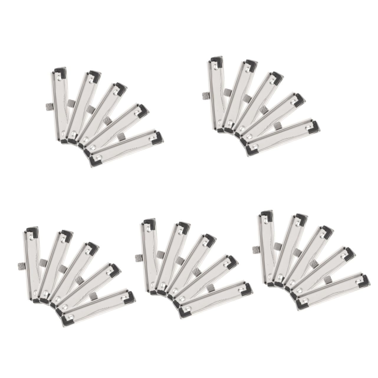 SHINEOFI 5 Set Cartella Cartelline Portadocumenti Faldoni Ufficio Clip Per Lavagna Clip Porta Documenti Morsetto Clip Per Appunti Montabile Clip Per Appunti in Metallo Silver 5 Pezzi * 5