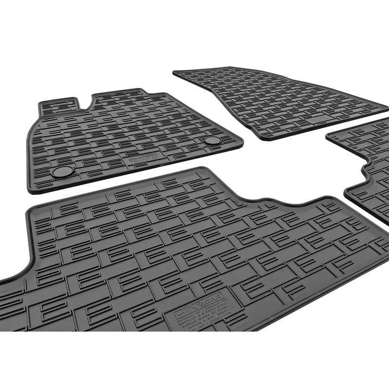 Set Tapis de Caoutchouc Compatible avec Renault R5 E-Tech 2024- & Nissan Micra VI EV 2025- & Alpine A290 EV 2024- (4-pièces + Points de fixage), Noir