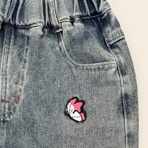 Image of Peacolate 5-12Years Spring Fall Clothingsets Kid Little&Big Girls Pullover Long Sleeve T Shirt and Embroider Butterfly Jeans