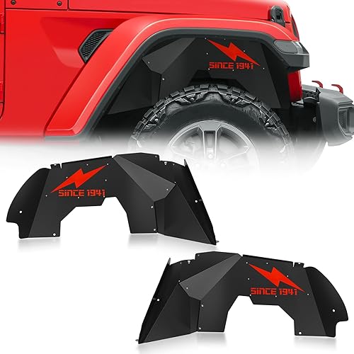 Protector de guardabarros interior delantero compatible con Jeep Wrangler JL JLU y Gladiator JT 24 puertas 2018 2019 2020 2021 2022 2023 2024 Jeep disponible en Yaxa Peru