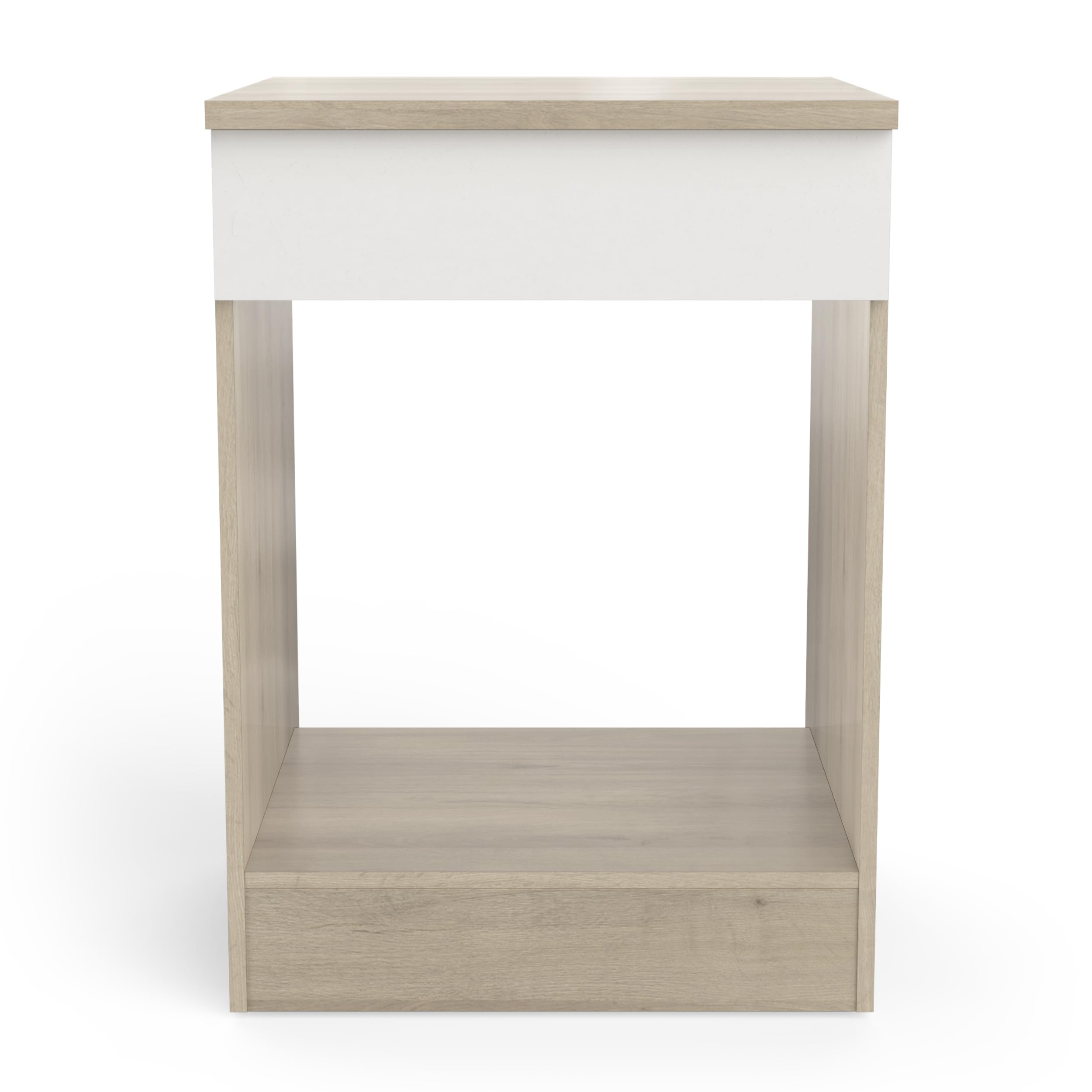 Meuble Four Encastrable Avec Plan De Travail - Cuisine Complete ‟ORIGAN”- Coloris Chêne Clair & Blanc Mat - 60 x 60 x 85 cm