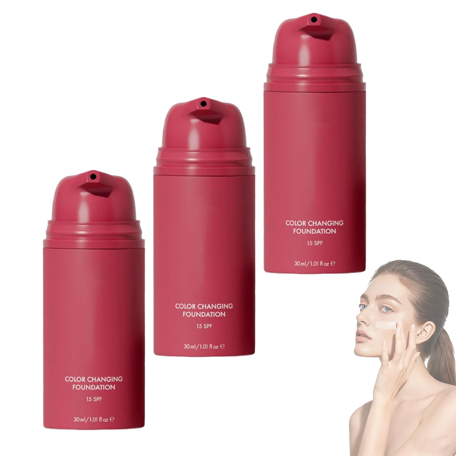 Korean style Color Changing Foundation, Full Coverage Long-Lasting Flawless Makeup for All Skin Types (1PCS) — view 7