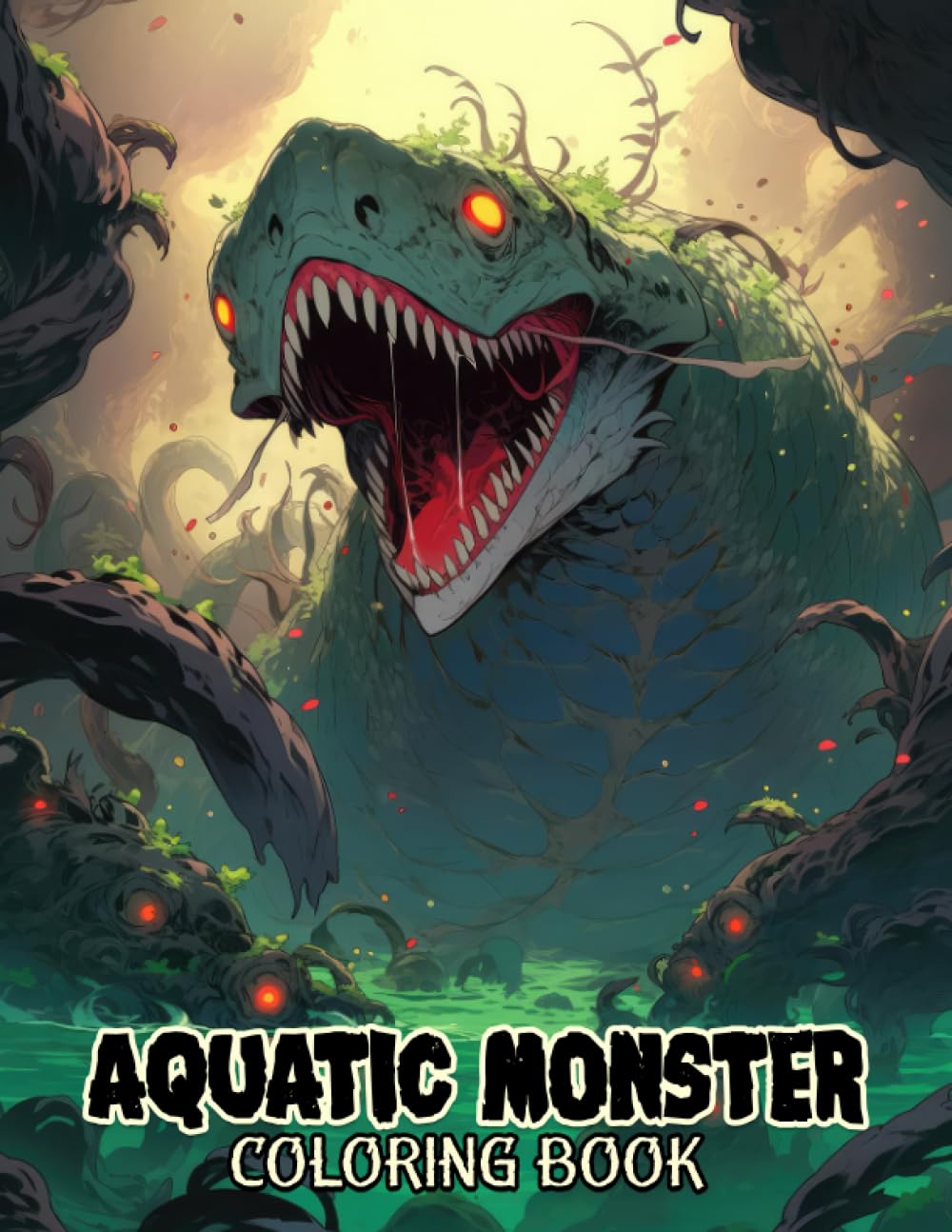 Aquatic Monster Coloring Book Witness The Beauty And Terror Aquatic ...