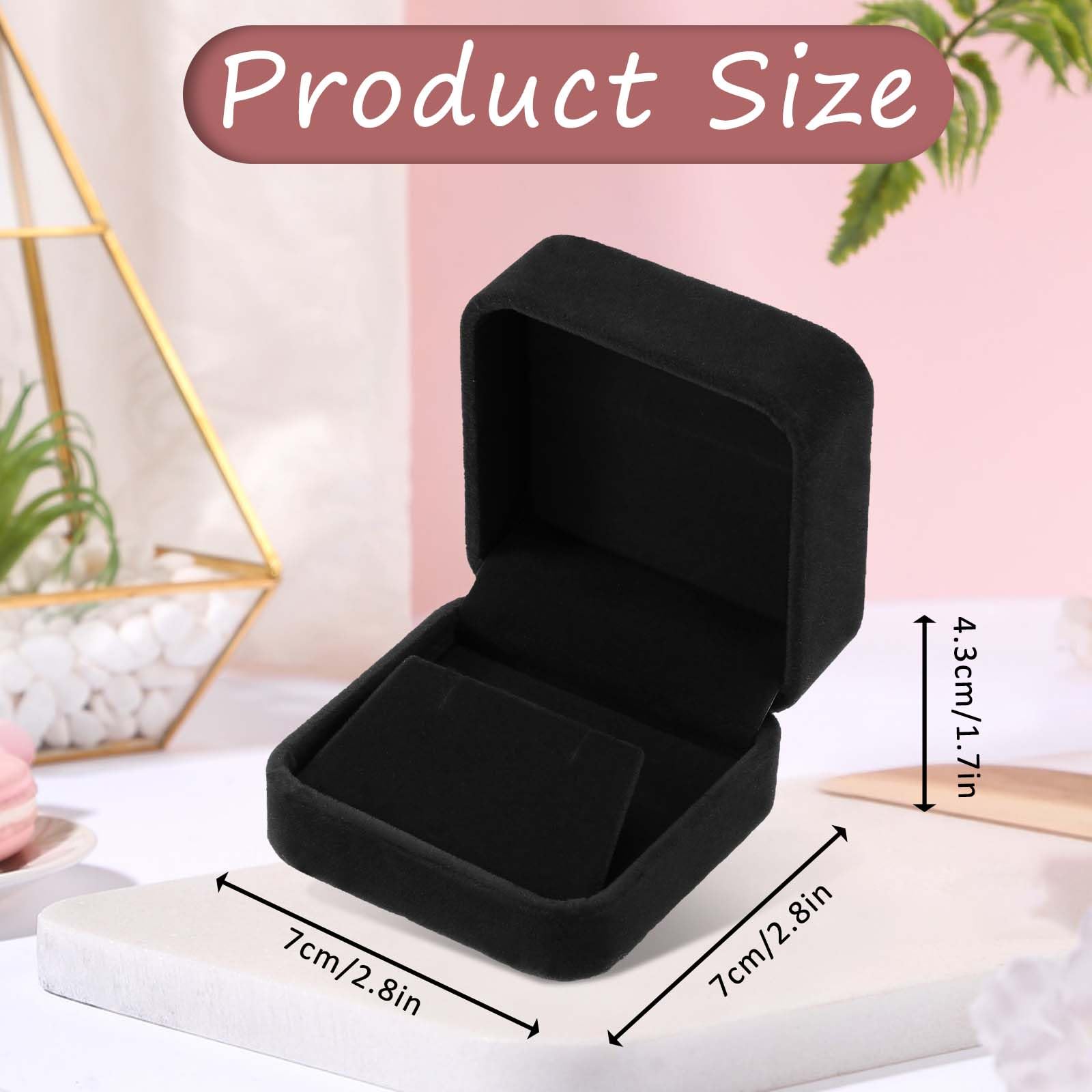 Xthrotsenk Earring Gift Boxes Black Small Jewelry Gift Box Velvet Earring Storage Case Necklace Pendant Jewelry container Display Box for Proposal, Wedding, Engagement, Birthday