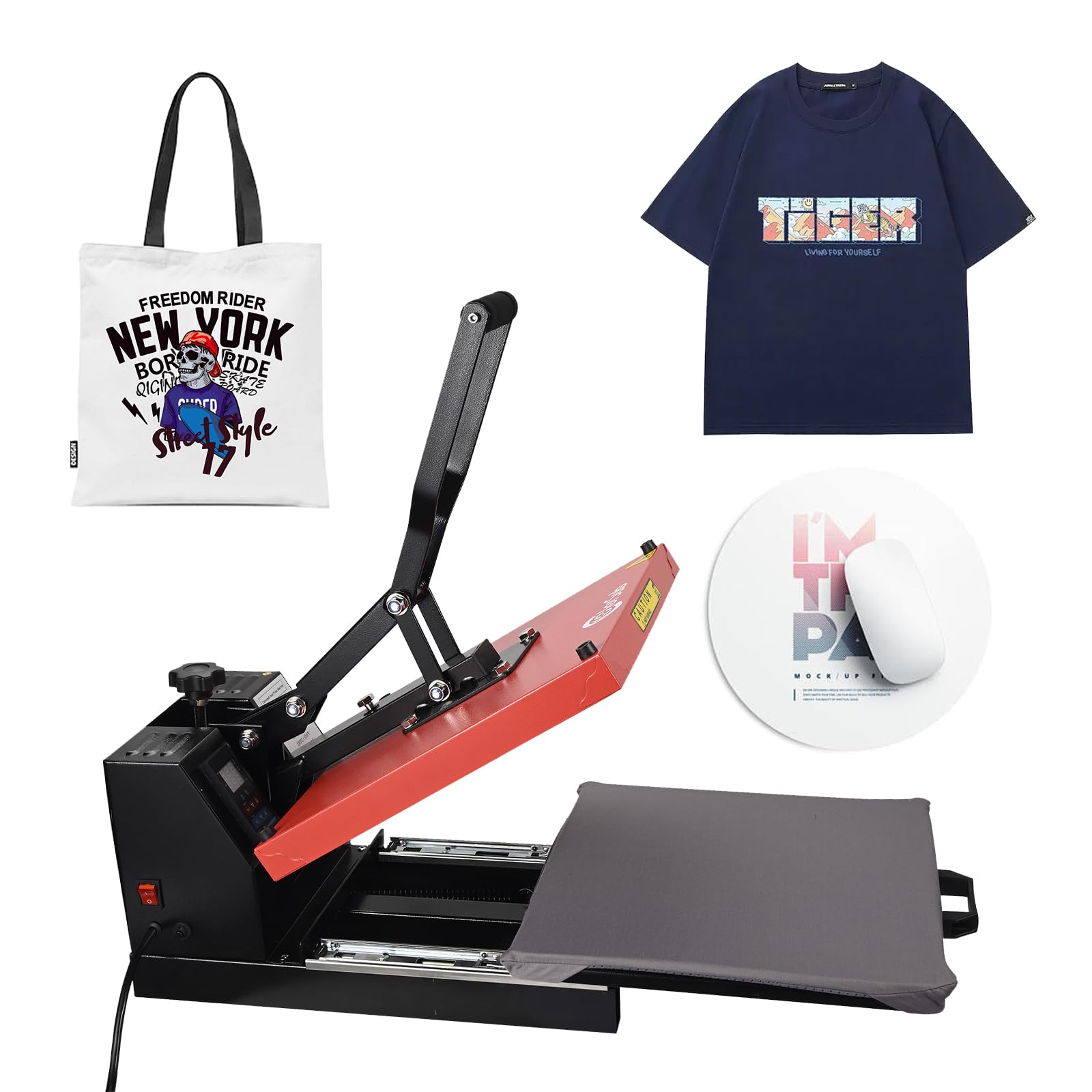 ColorSub Digitale Sublimationsmaschine, 38 x 38 cm (15 "x 15"), Hitzepresse，Gleit-Thermopresse, geeignet für T-Shirts, Taschen, Kissen, Puzzles, Kleidung,HTV-Vinyl-Projekte 1600 W