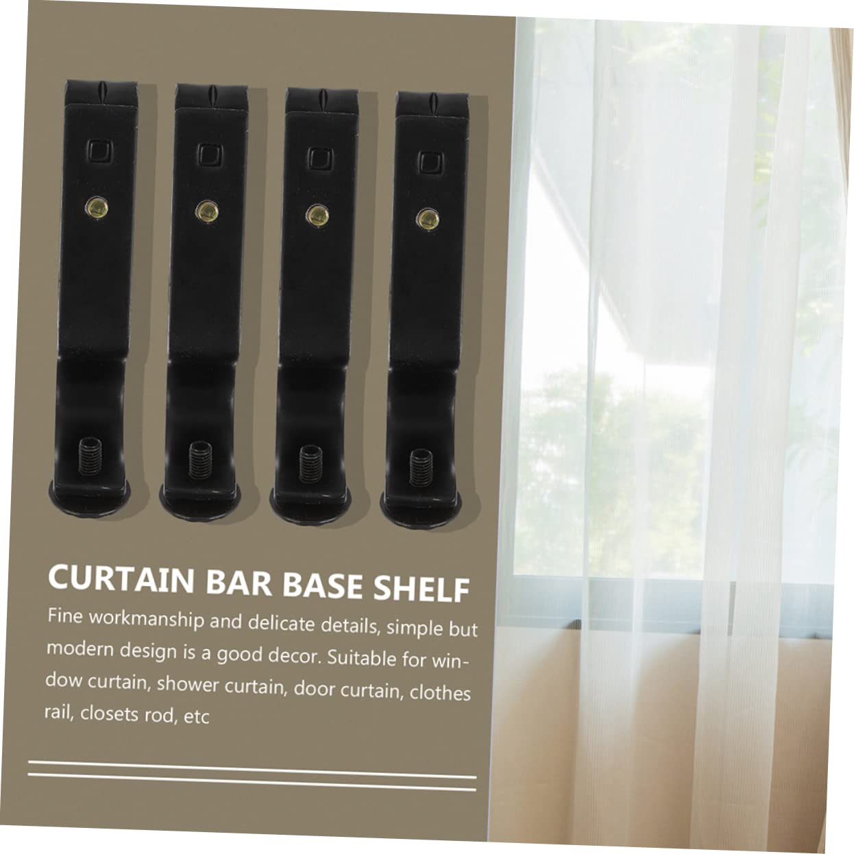 STOBAZA 10pièces Supports De Tringle à Rideaux Muraux Lot pour Tringles De Fenêtre Porte Rideaux Épais Et Barres à Vêtements