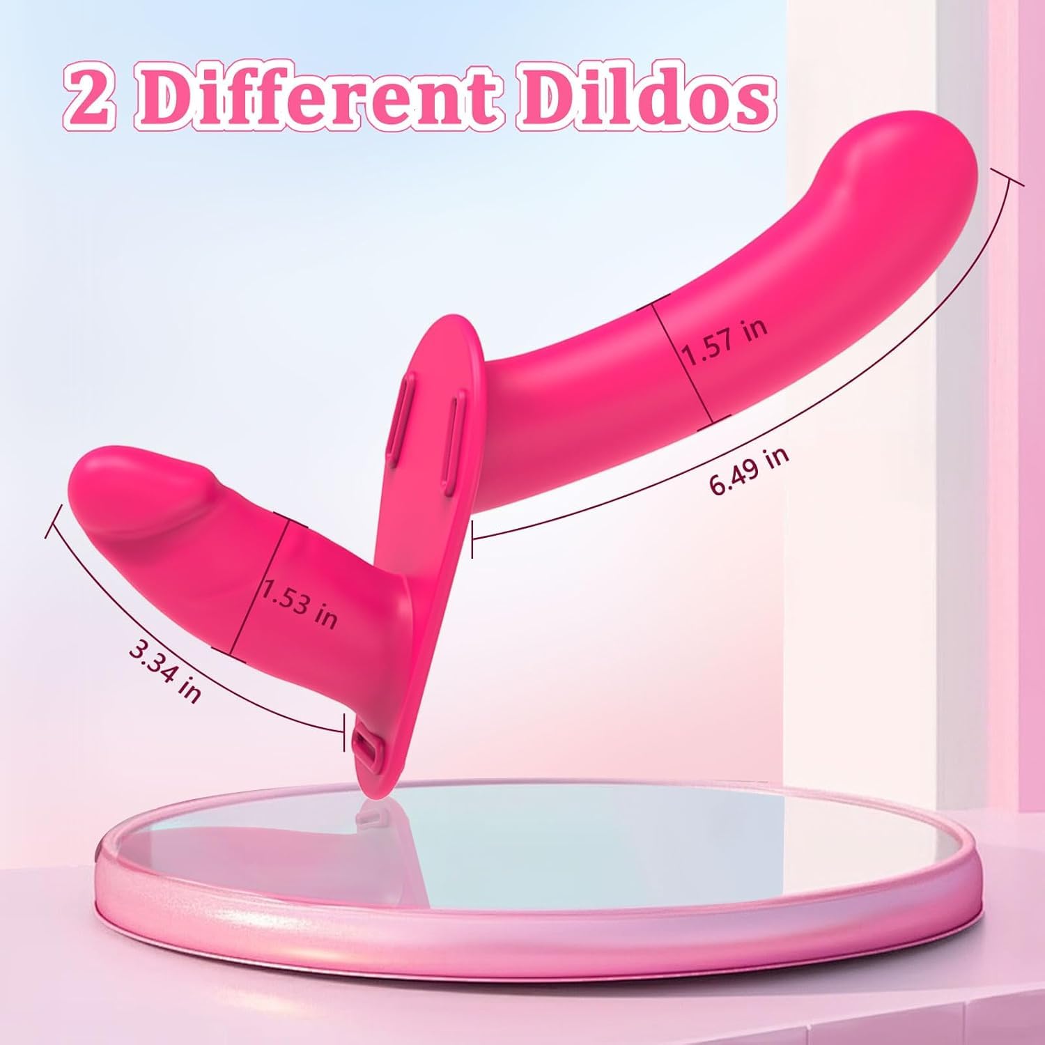 Vibratore fallico con cinturino, a doppia punta, indossabile, giocattolo erotico, regolabile