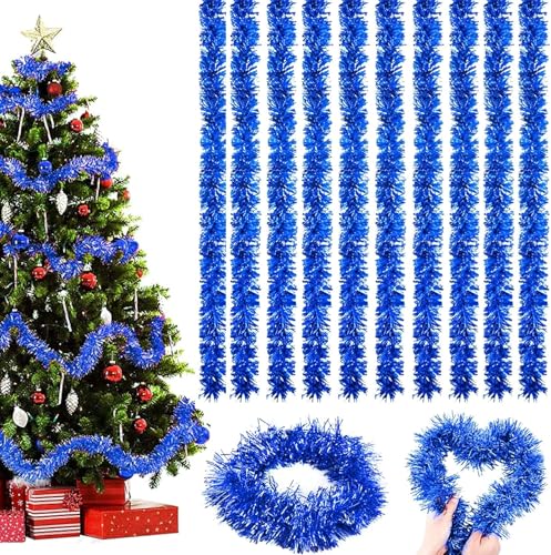 10 pcs Weihnachten Lametta Girlande,2m Weihnachtsbaum...