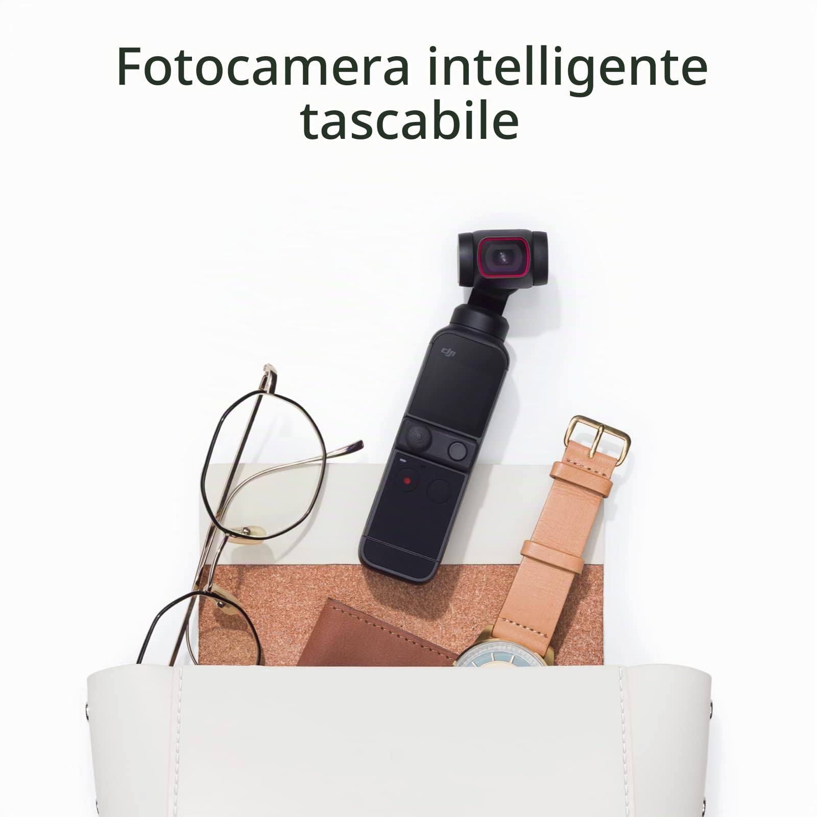 DJI Pocket 2 - Stabilizzatore cardanico palmare a 3 assi con fotocamera 4K, CMOS da 1/1,7", foto da 64 MP, nero