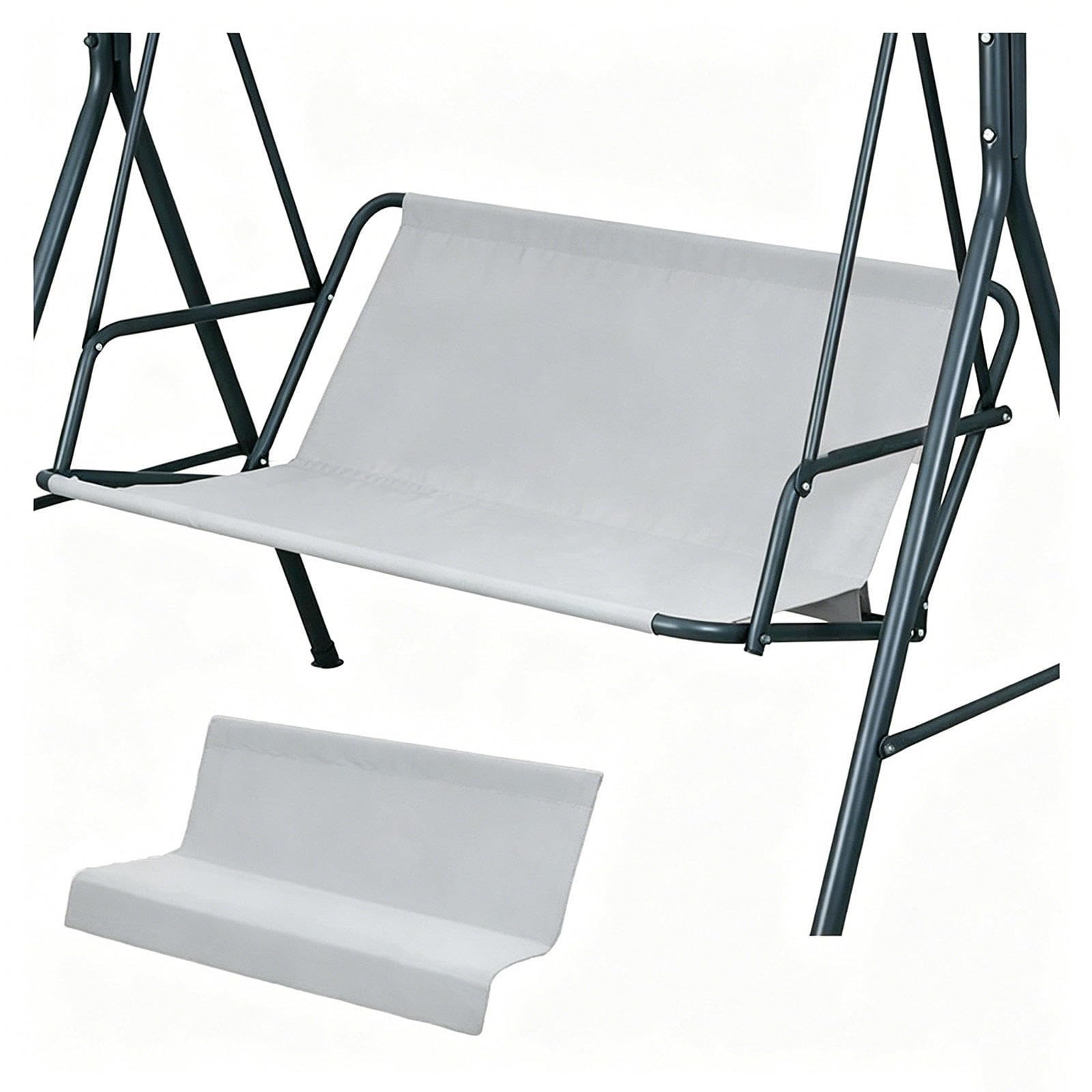Outdoor Swing Replacement Fabric 600D Thickened Waterproof Oxford Chair Bench Replacement Cover for 2/3 Seater Patio Garden Swing Chair,Gray-44.5×18.5×18.5in