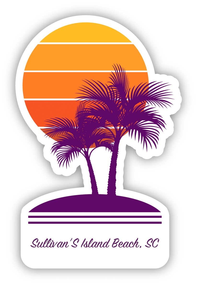 Sullivan'S Island Beach South Carolina Souvenir 4 Inch Fridge Magnet Palm design
