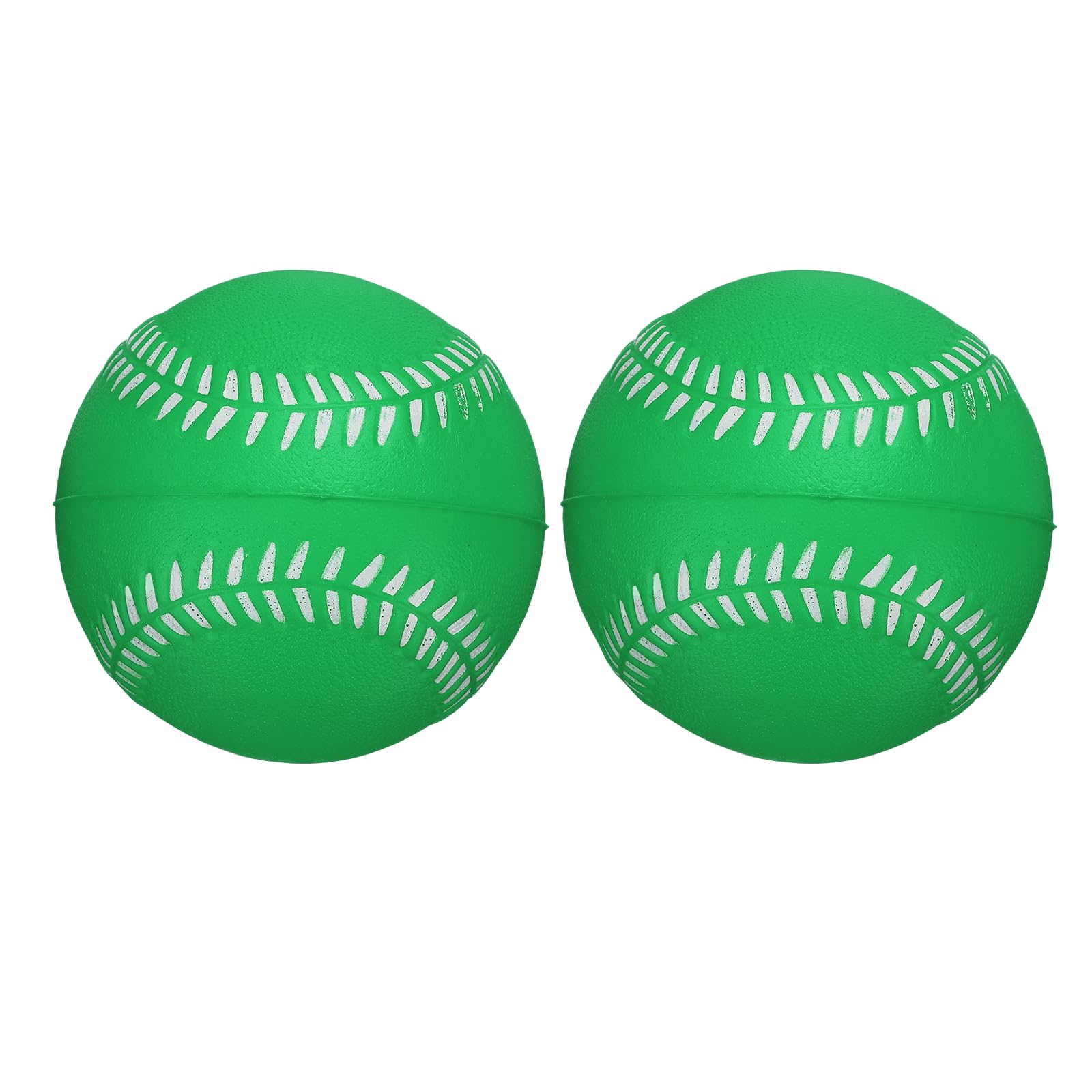 YELARXI Soft Sponge Foam Baseballs, PU Solid Baseballs Training Practice Ball 9" & 2 Pack & Green-Fitting for (Daily Practice/Fun Sports/Competition)