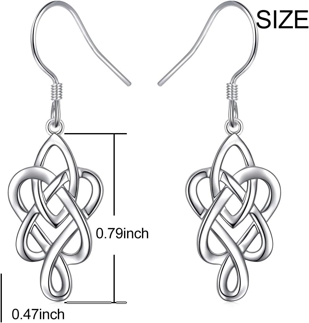 925 Sterling Silver Good Luck Irish Celtic Knot Love Knot Infinity Knot Dangle Earrings - Image 6
