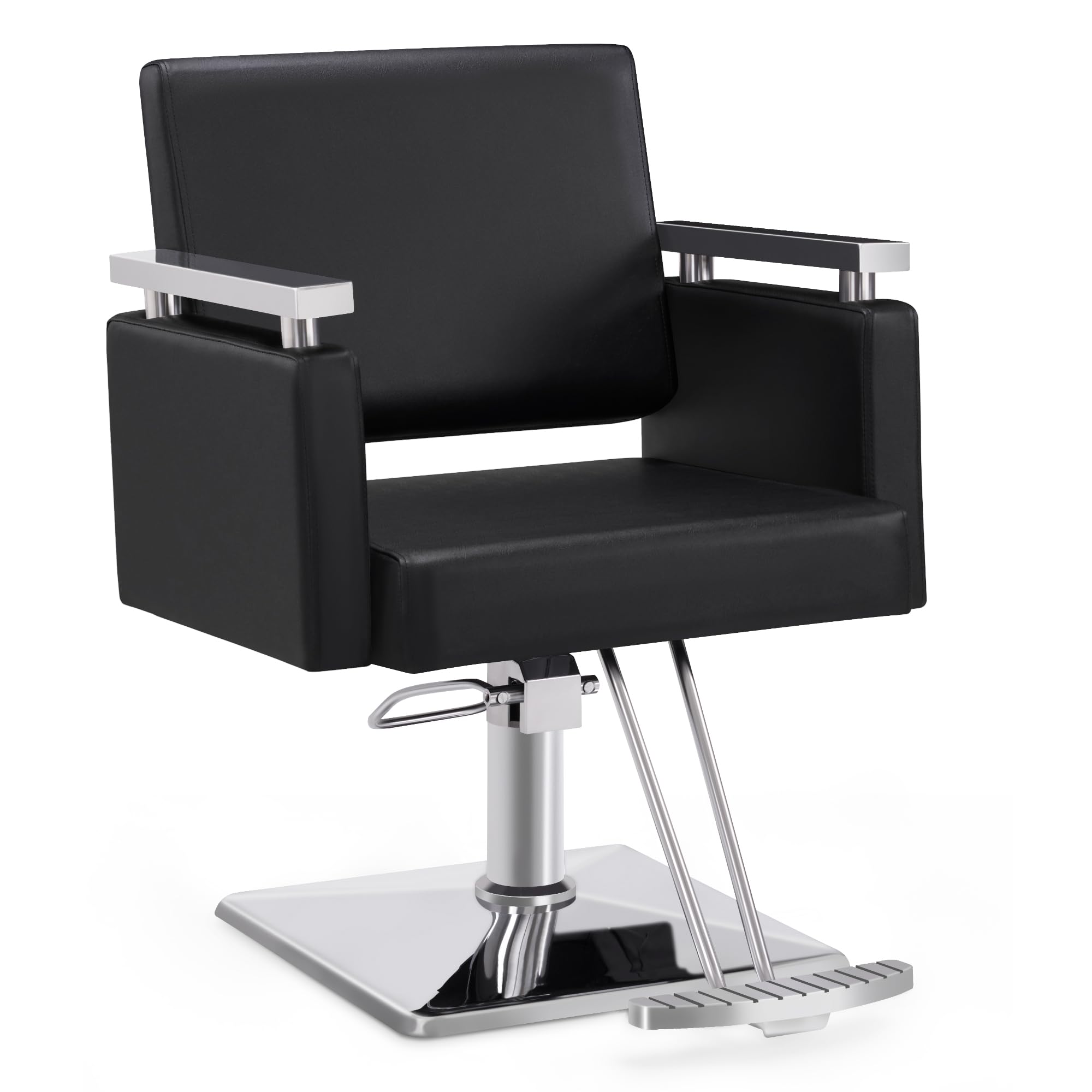 BarberPub Classic Hydraulic Barber Chair Styling Salon Chair for Hair Stylist Beauty Spa Equipment 8808 (Black)