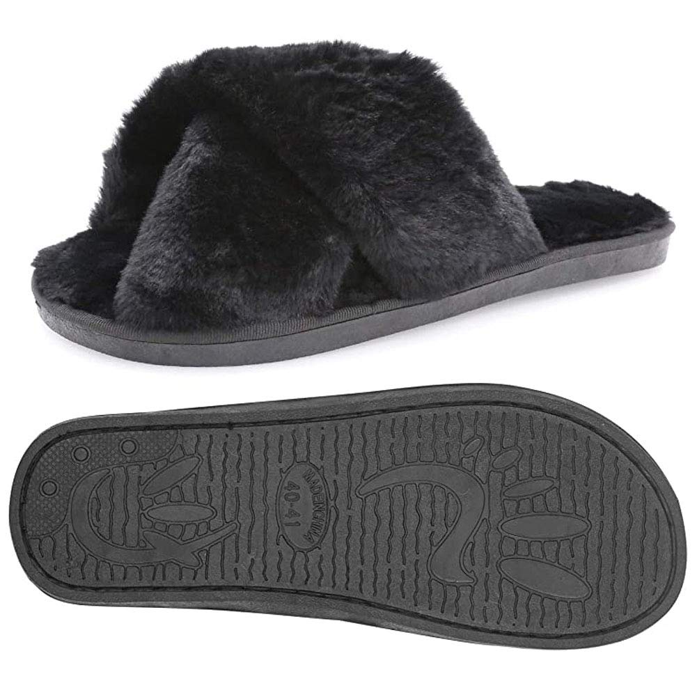 Fadezar Pantofole Peluche Donna Ciabatte da Casa Comode Invernali Moda Scarpe Sandali Slippers