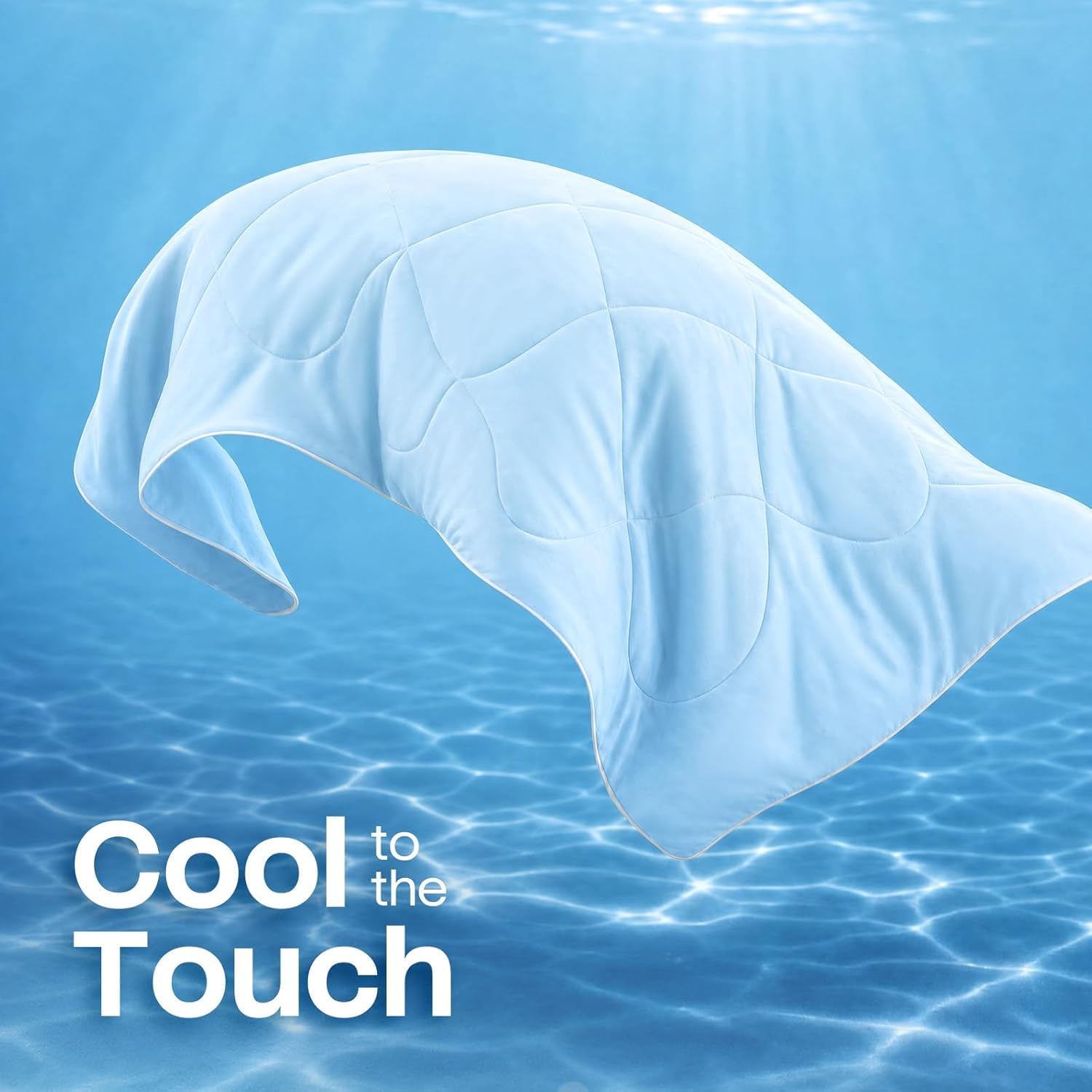 UNIKOME Couverture rafraîchissante - Couverture d'été - Design de Refroidissement réversible - Légère et Respirante - Couverture spécifique à la climatisation - Oeko-Tex - 150 x 200 cm - Bleu