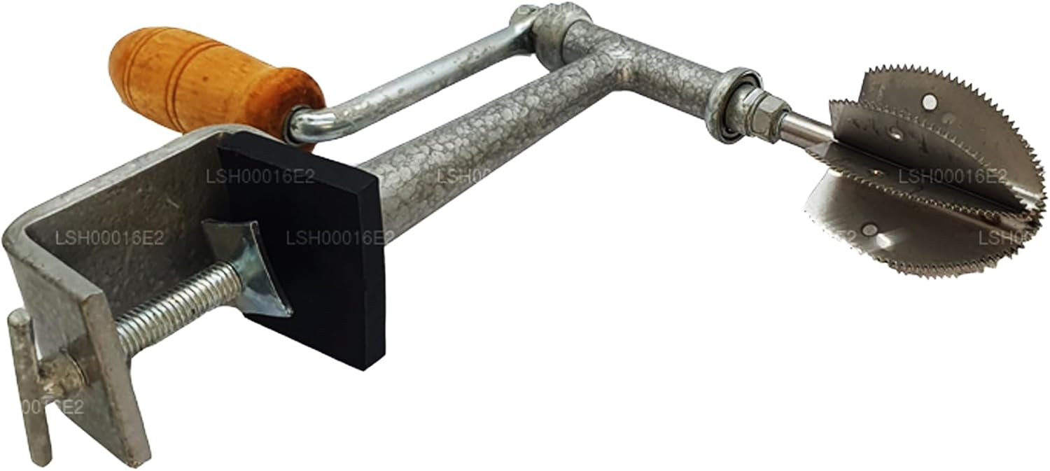 ND-A18 Stainless Steel Coconut Grater (Silver, Table Mount, Hand Operated)