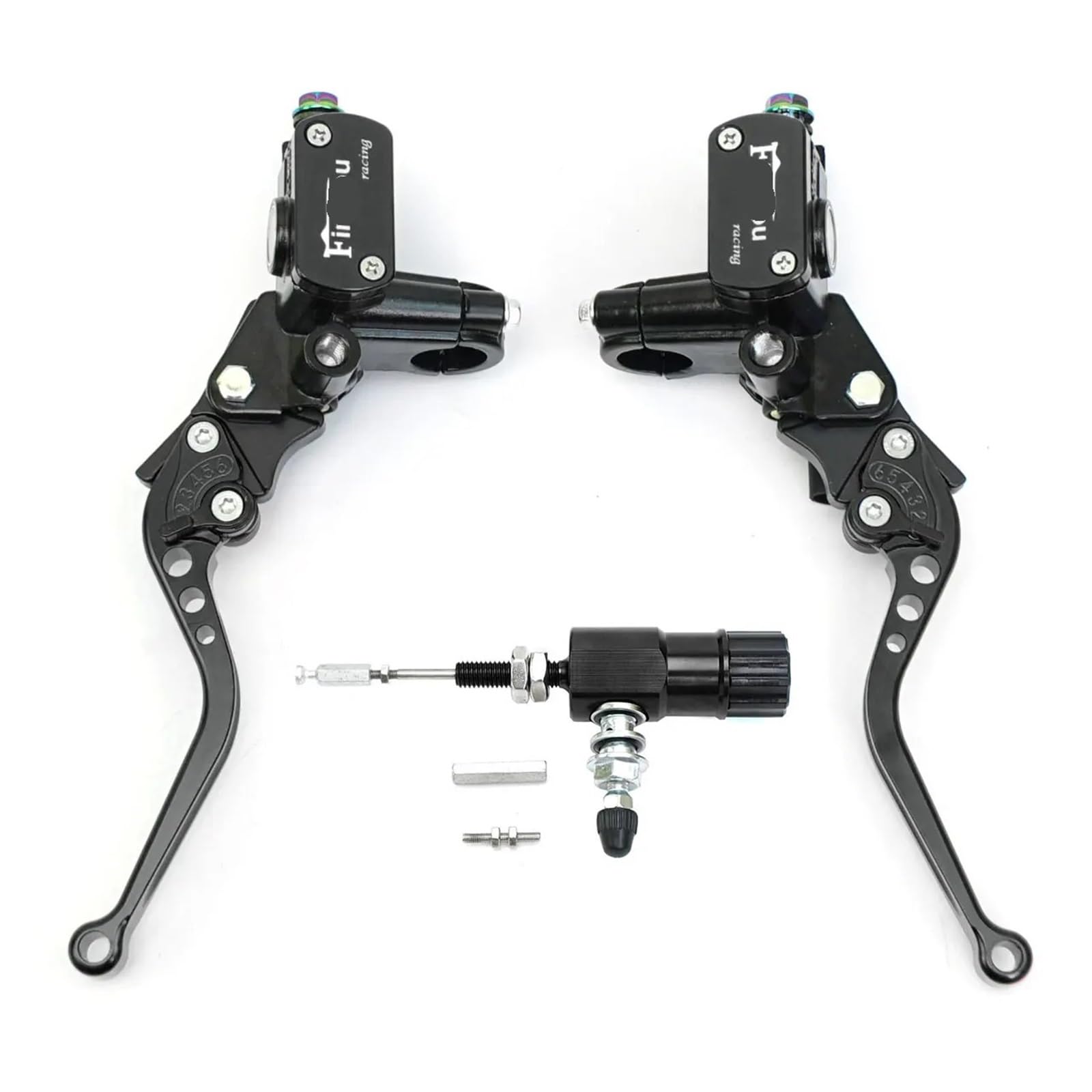 Ywqjiopm 1 Set Black Motorcycle Brake Clutch Lever 22Mm Motorcycle Brake Pump Lever Handle Hydraulic Clutch Master Cylinder Brake Clutch Lever Handle Clutch Lever