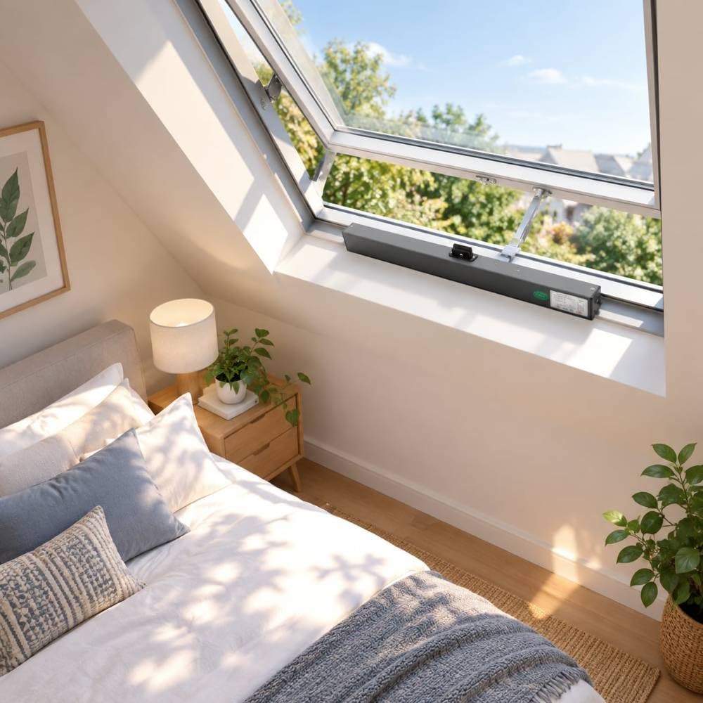 Kettenantrieb Fenster 24V, 400N Schubkraft, IP32 wetterfestes Gehäuse