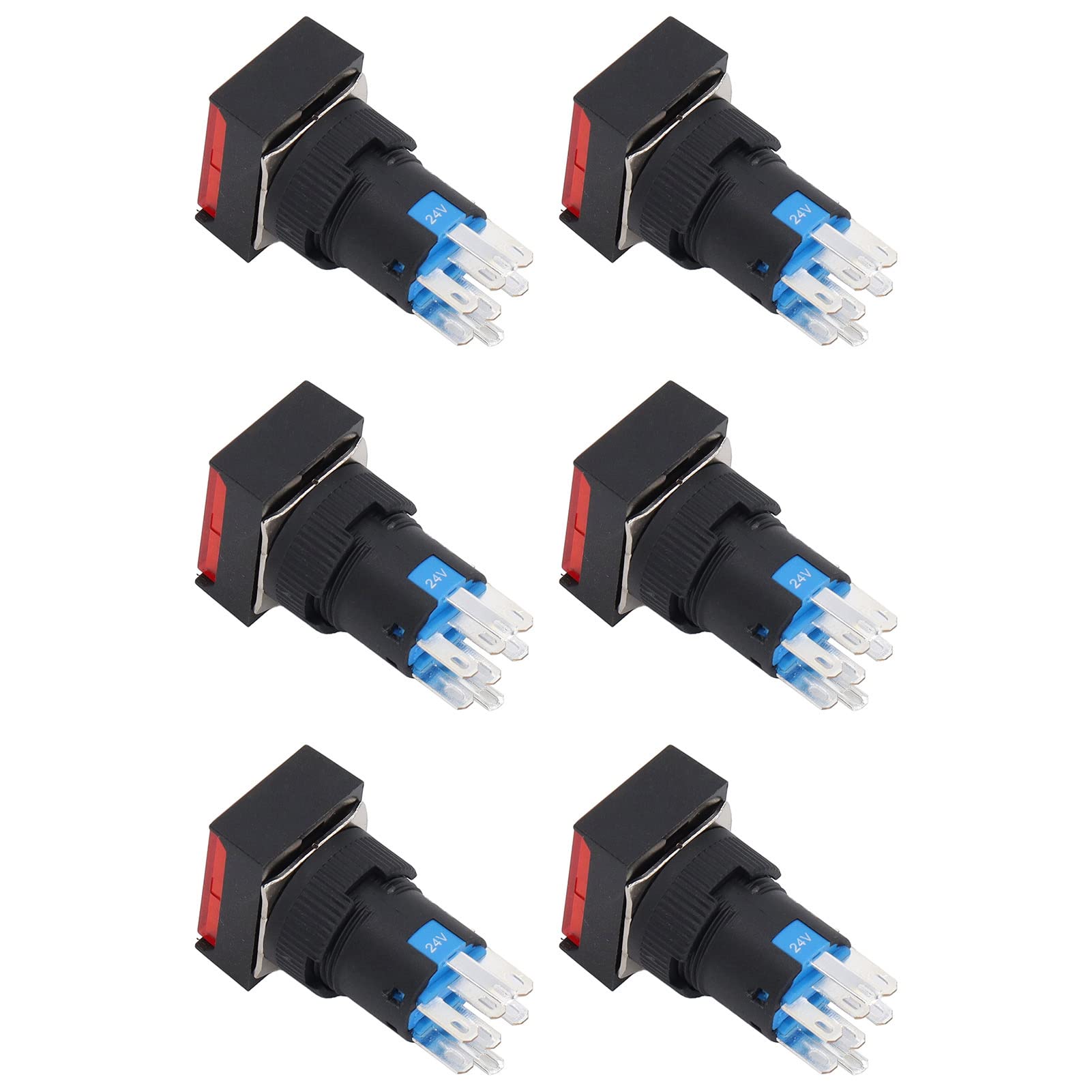 Interruptor de Botón, 25 Piezas 24 V Botón de Luz Indicadora de Bloqueo Automático para Control Industrial, Operación de Larga Duración, Amplio Uso en Sistemas de Electrodomésticos de Motor