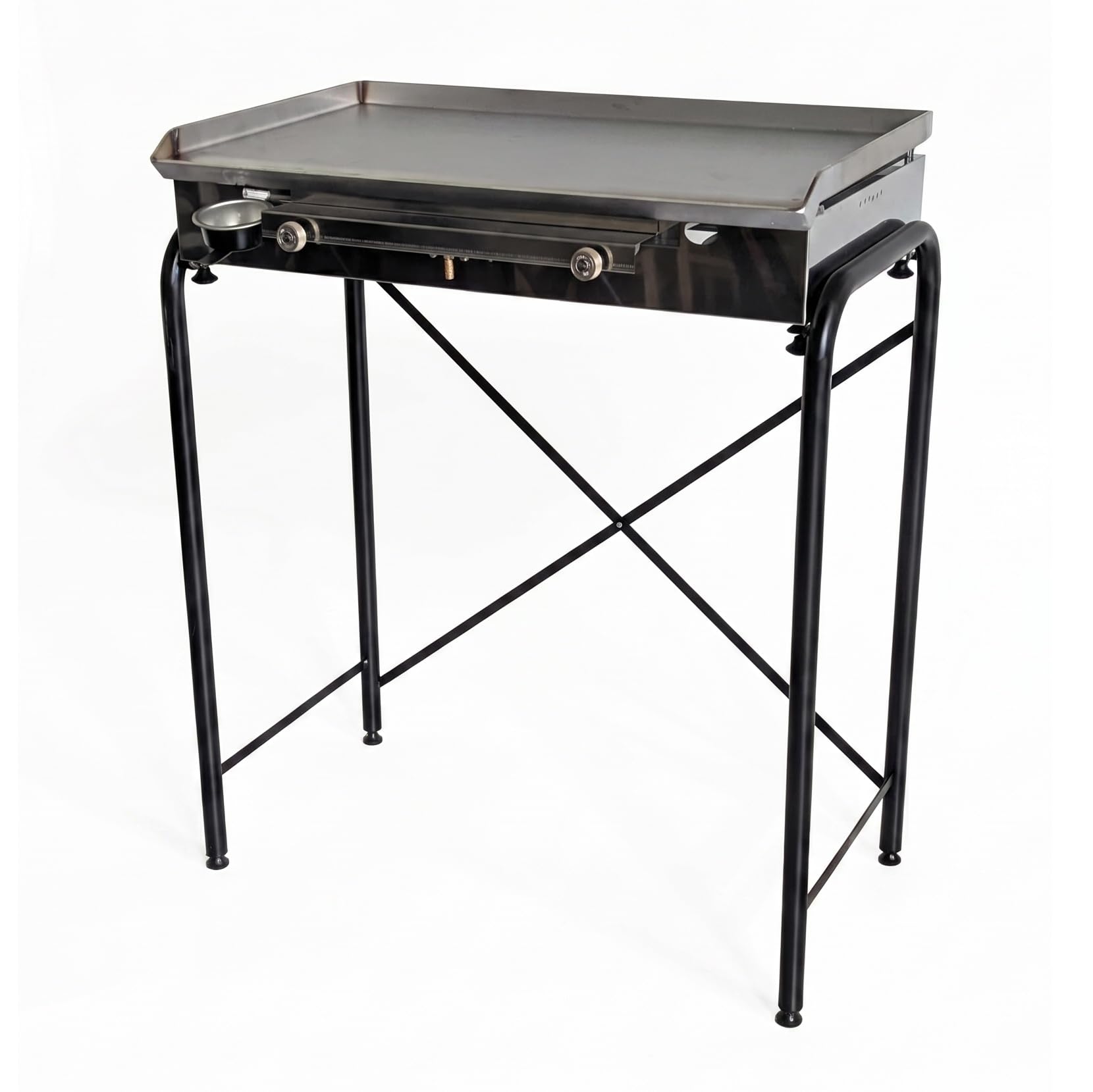 Yelloo - Parrilla Inoxline 810 75x45 cm con placa lisa de acero inoxidable AISI430, BBQ barbacoa de gas con dos quemadores