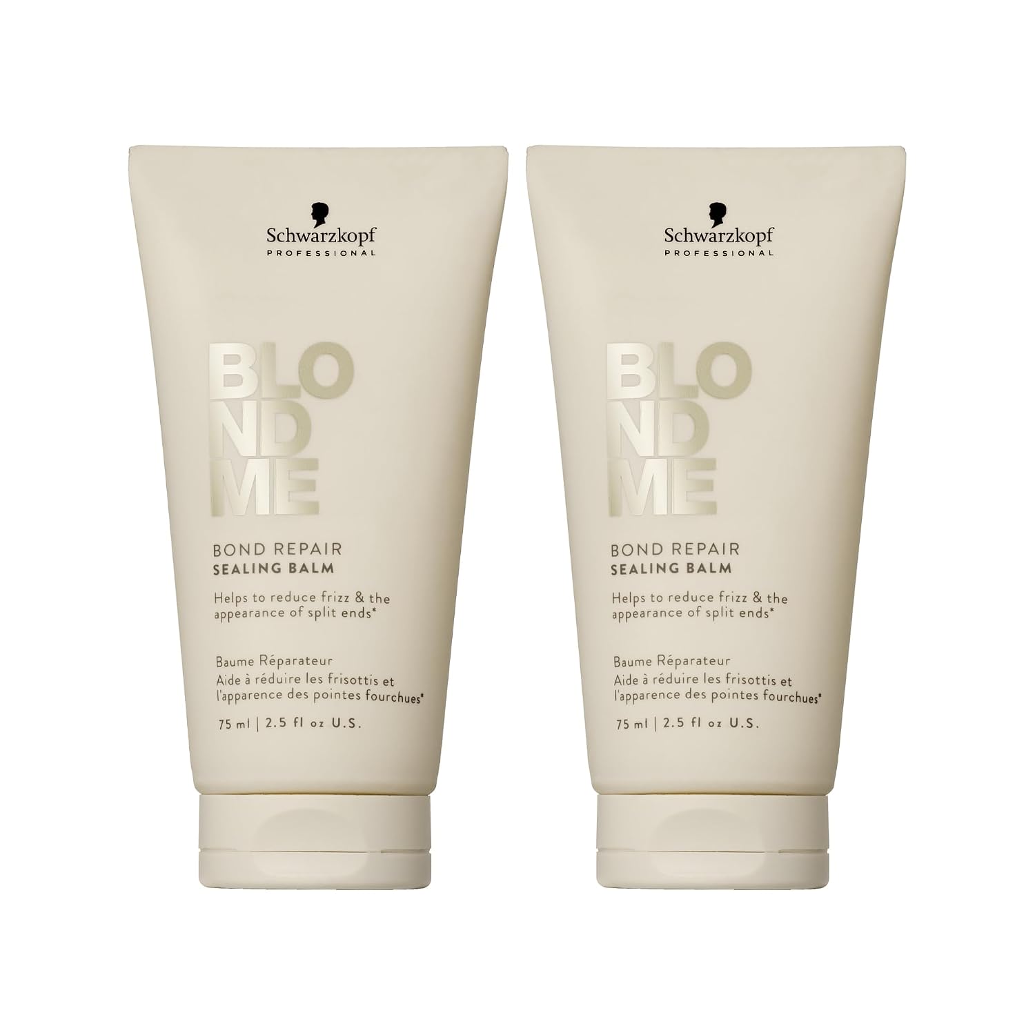 BlondMe Bond Repair Sealing Balm for Blonde Hair | Tame Split Ends & Reduce Frizz | Heat Protection | For Shiny, Smooth Blonde, Lightened, & Grey Hair, 2.5 Fl Oz (2 Pack)