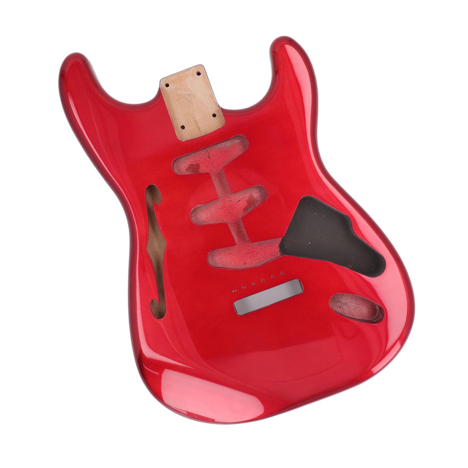 Jeffergarden Corpo per Chitarra Elettrica, Corpo per Chitarra Elettrica SSS in Legno Massello di Ontano con Finitura Lucida per Musicisti Stile ST (GSB12ST Rosso)