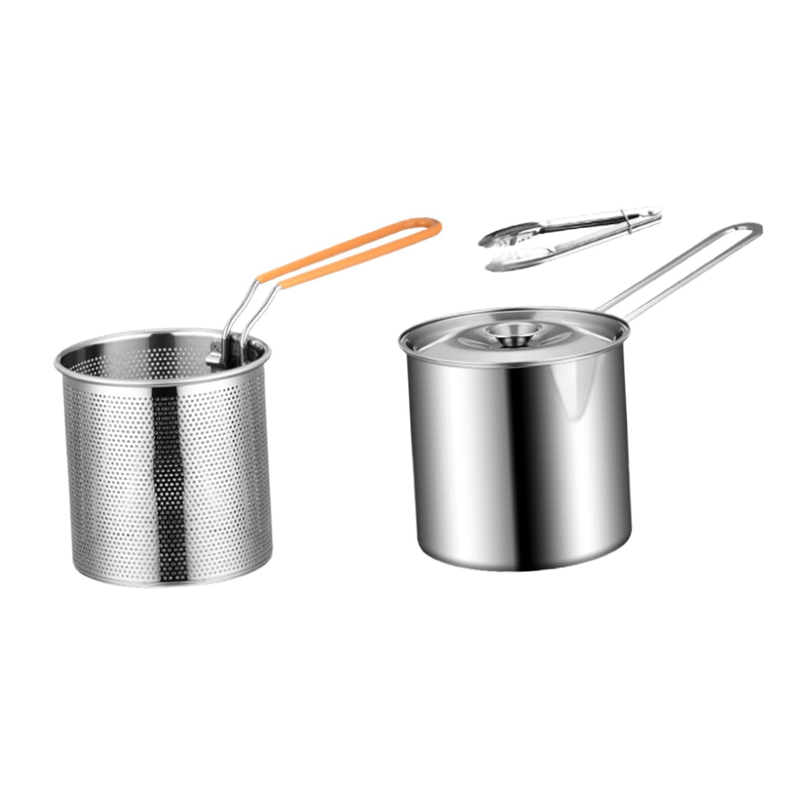 perfk Olla para freidora, Olla para freír Tempura Japonesa doméstica para Pollo y Patatas Fritas, con Cesta