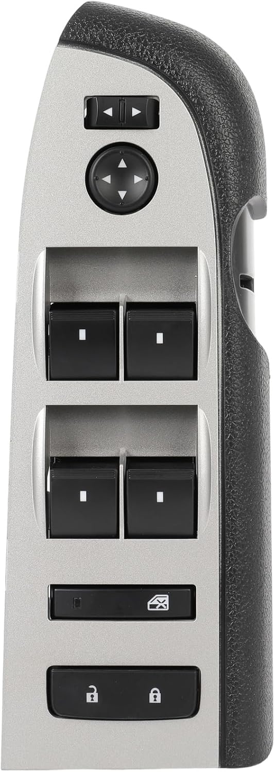 CCIYU Master Power Window Switch with Black Bezel Front Left Driver Side Fit 2008-2011 for Chevrolet HHR 2007-2013 for Chevrolet Silverado for GMC Sierra 1500 2500 HD 3500 HD Replaces 22968506