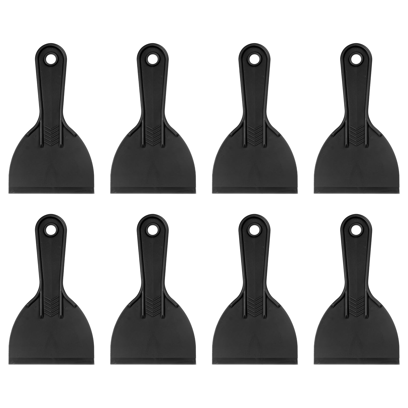 sourcing map 8pcs Putty Scraper 3.94" Plastic Flexible Putty Knives Disposable Paint Spreader Cleaner Tool for Spackling, Patching Painting Repairing, Black