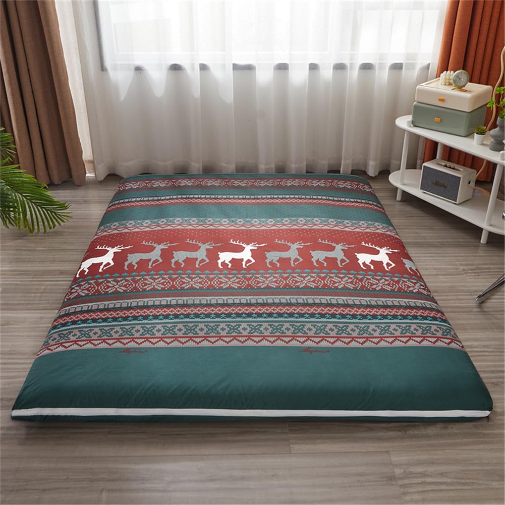 Morbuy Mattress Protector Mattress Cover Zipped Closure Fully Fitted 360° Encasement Machine Washable for Single Double King Super King Bed (180x220cm,Christmas elk)